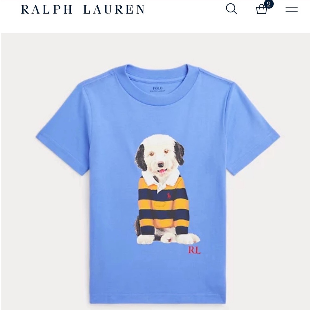 POLO EUC Boys Dog print cotton jersey tee